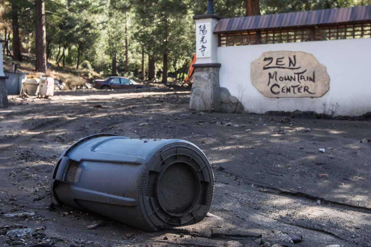 All the trash cans washed away. Again.