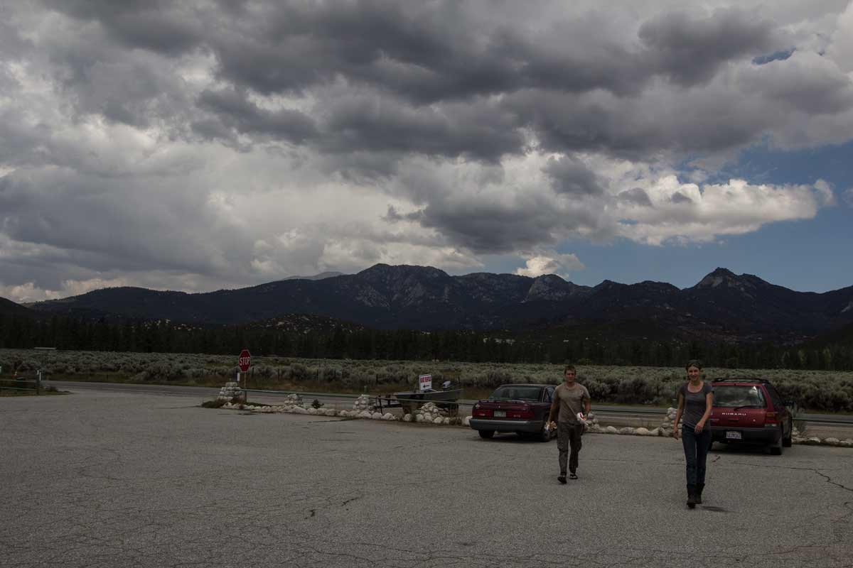 The residents met at Lake Hemet during todays evacuation